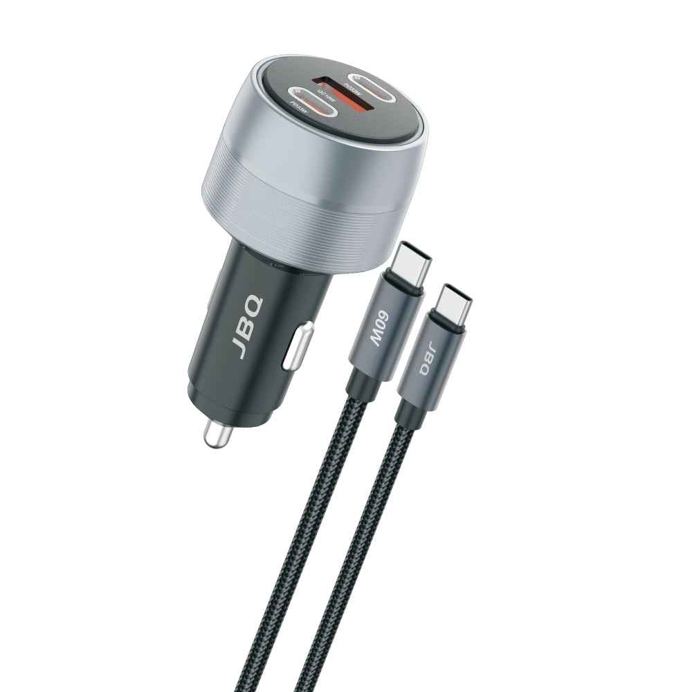 JBQ 33W Dual PD With 1 USB Port Car Charger With 60W C-C Cable