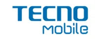Tecno Mobile logo with blue and white text