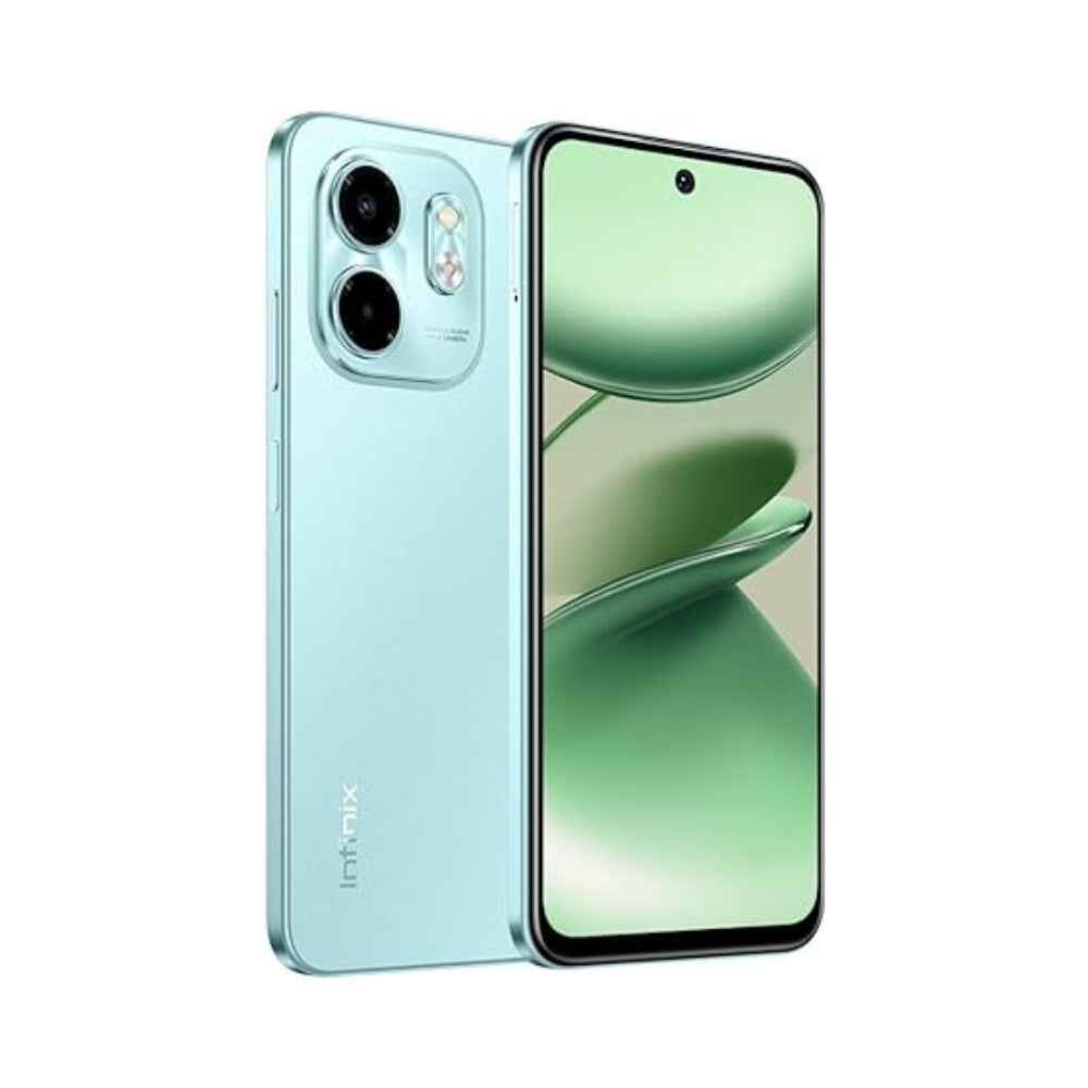 Infinix Smart 9 3 GB‑64 GB & 4 GB‑128 GB in mint green TDRA.