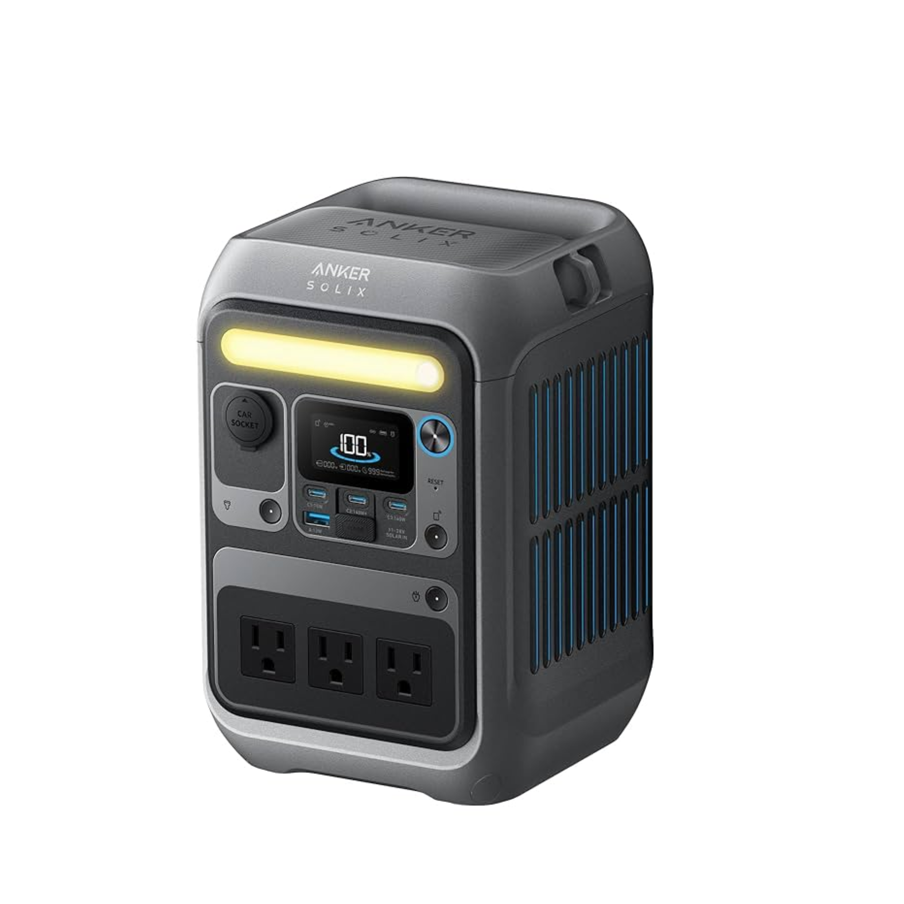 محطة طاقة محمولة Anker SOLIX C300، 288 واط/ساعة، مولد طاقة شمسية خارجي بقوة 300 واط