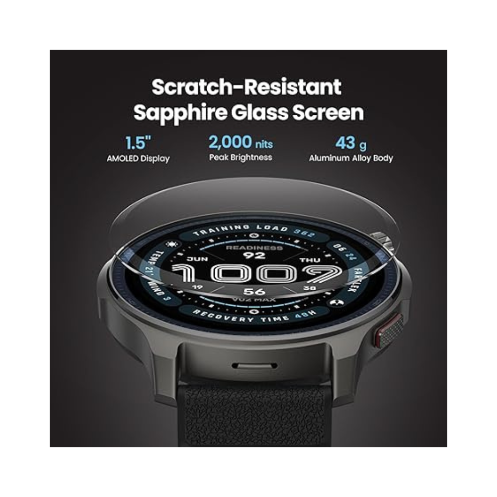 Amazfit Balance Smart Watch – Black AMOLED, Dual GPS