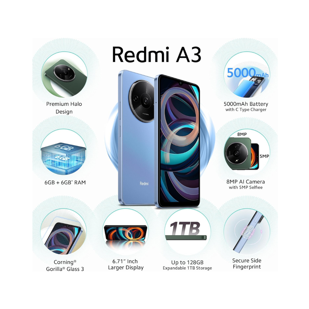  mobile price dubbai Redmi A3 - 6/128GB Black | Blue | Green .